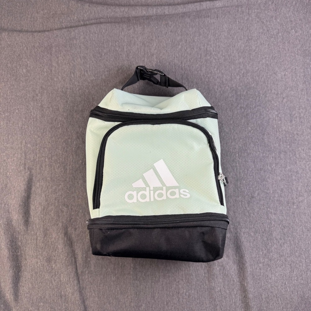 Adidas Mint Green Lunch Bag Cooler Insulated Black Bottom‎ Sporty